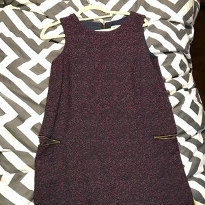 Dark blue and dark red spotted dress
